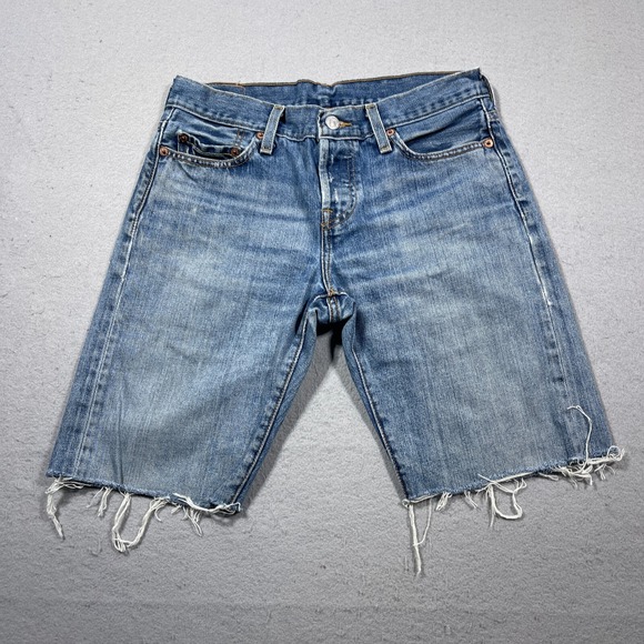 VTG Levis 501 Cut Off Jean Cheeky Shorts Classic Fit Size 26 Festival Boho Fryed - Picture 1 of 14